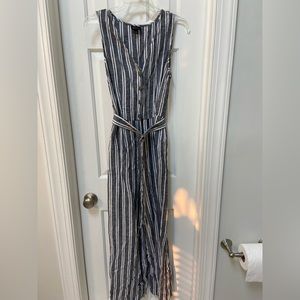 Gray and White stripe jumpsuit, excellent condition
